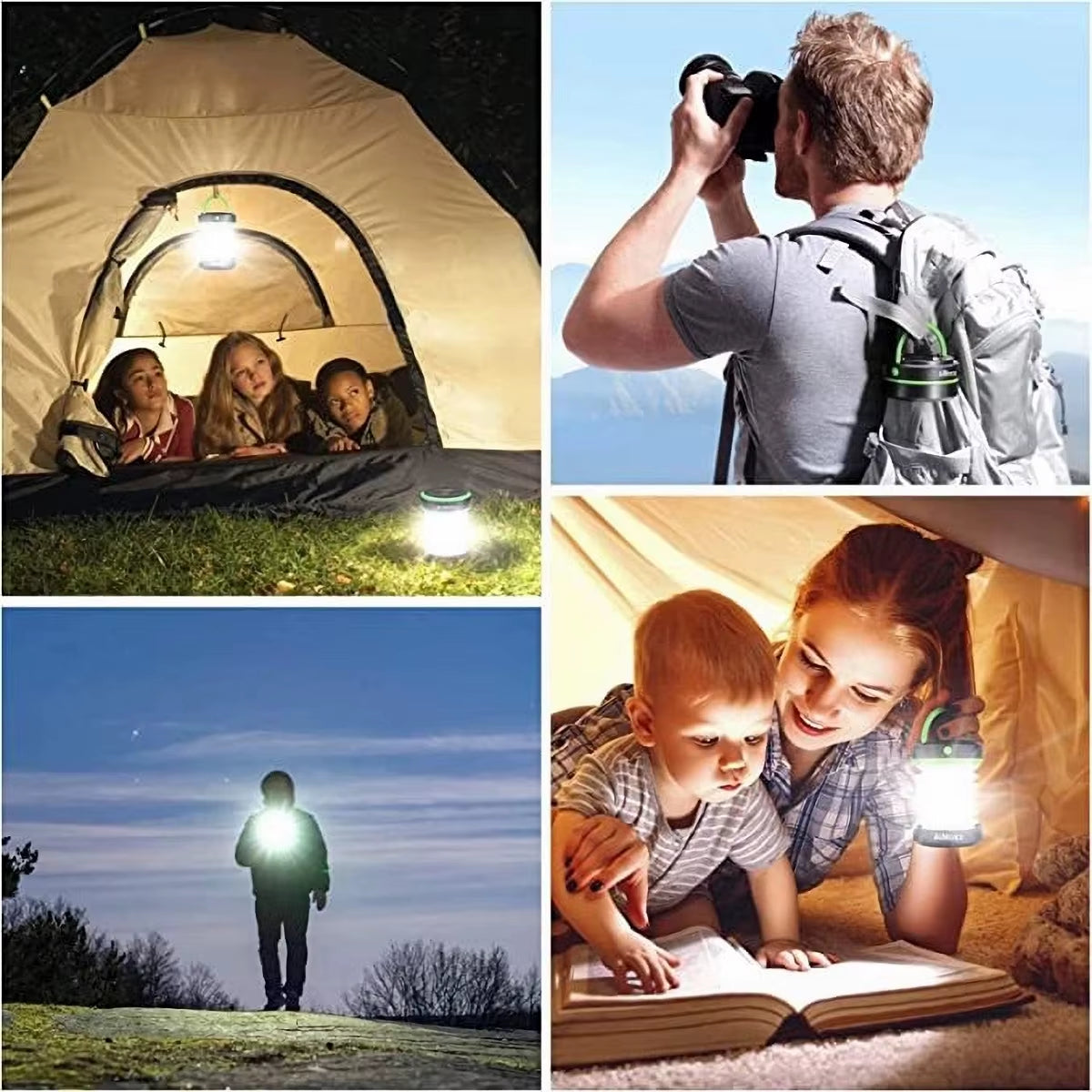 Solar Light Outdoor Foldable Waterproof Camping Lantern Led Light Rechargeable Power Bank Portable Flashlight Led Solar Lamp