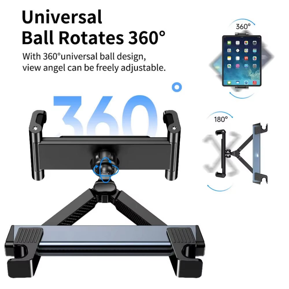 360 Degree Rotation Car Phone Holder & Tablet Mount for Rear Seat - High Quality & Comfortable Headrest Pillow Bracket