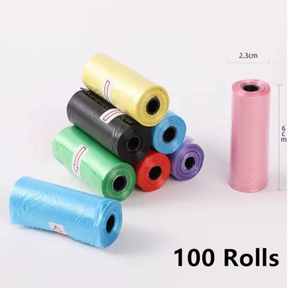 10/20/50/100 Rolls Random Puppy Cat Pooper Scooper Bag Biodegradable Pet Supplies Dog Poop Bags for Waste Refuse Cleanup