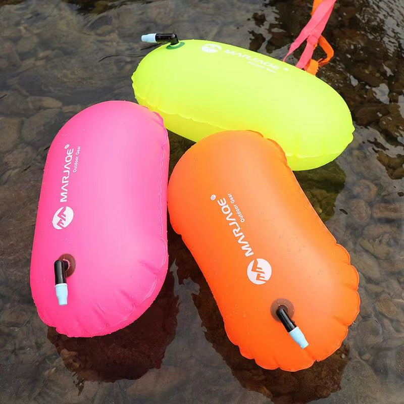 PVC High Visibility Open Water Swimming Inflatable Waterproof Bag Inflatable Air Float Swimming for Swimmers Buoy