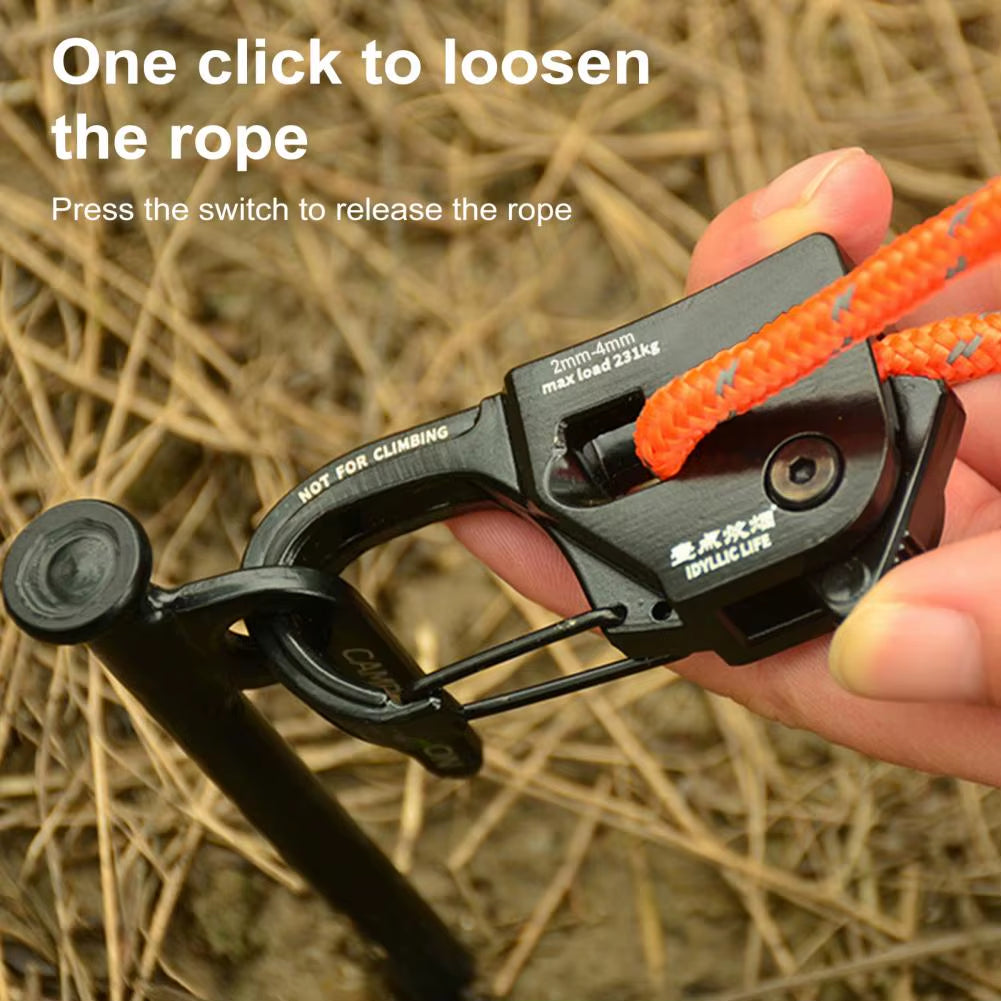 Rope Tensioner Camping Tent Cord Adjuster Aluminum Alloytent Canopy Fastener Rustproof Quick Fix Buckle Cord Tensioner