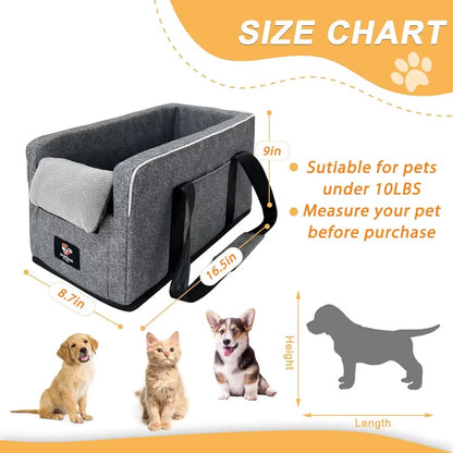 Dog Car Seat Car Mounted Dog Kennel Car Seat Bed Portable Safety Travel Cat Dog Bed Dogs Cats Safety Travel Bag Dog Accessories