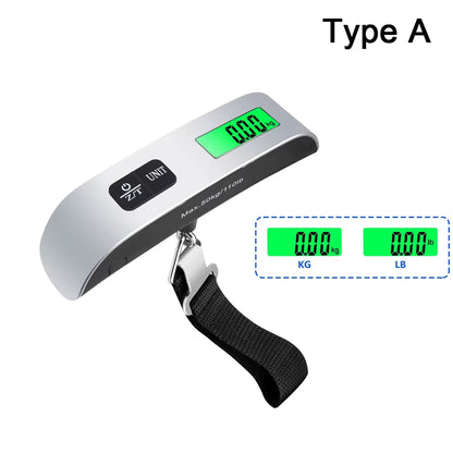 Digital Luggage Scale 110Lbs Hanging Baggage LCD Display Portable Suitcase Weighing Scale Travel Luggage Weight Scale Tool