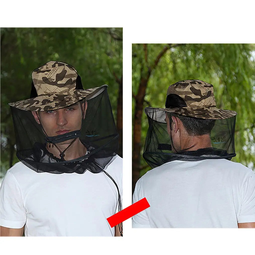 Anti-Mosquito Cap Head Net Hat Sunshade Protection Camouflage No.2