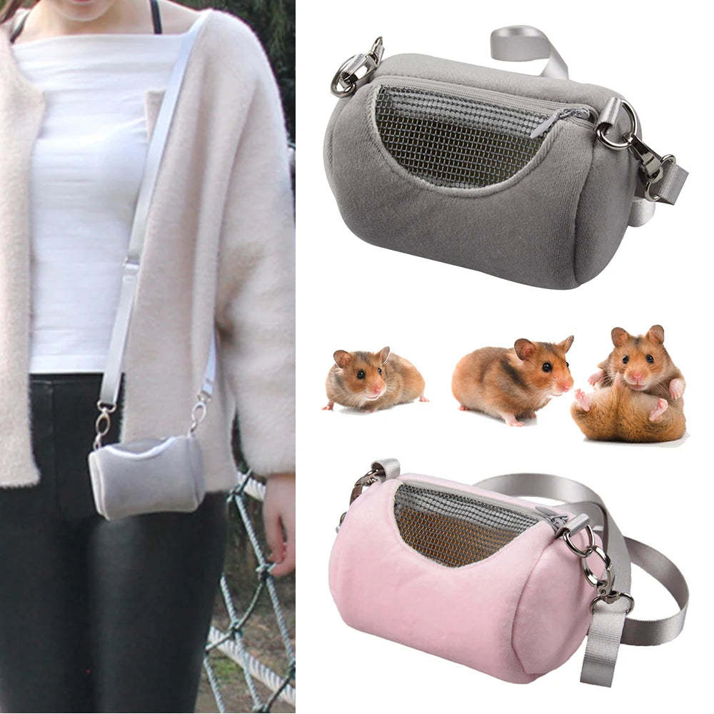 Mesh Breathable Hamster Carrier Bag Travel Portable Squirrel Bag Hamster Carry Case Portable Bag Pet Cage Small Animal Supplies