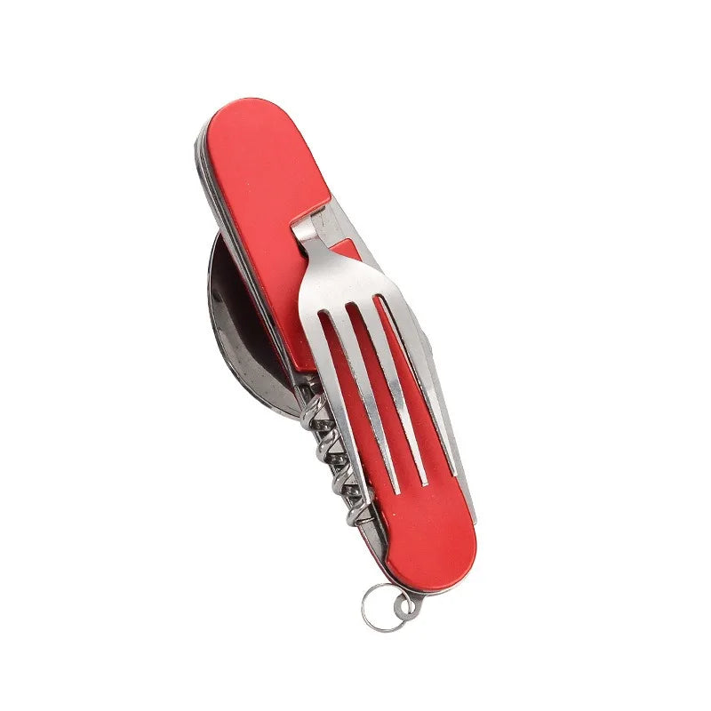 Mini Folding Detachable Combination Outdoor Hiking Travel Cutlery Multi-Open Aluminum Handle Swiss Knife Gift Fruit Knife