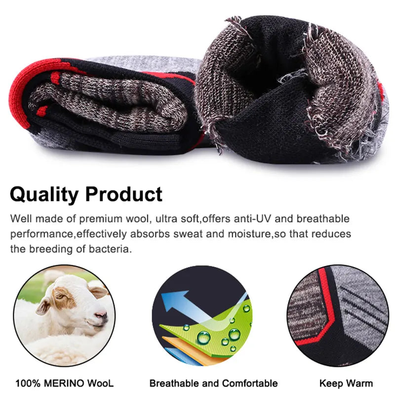 Ski Socks Winter Fleece Men Snowboard Thicken Long Barrel Outdoor Sports Sock Keep Warm Cycling Running Hiking Skiing Sock