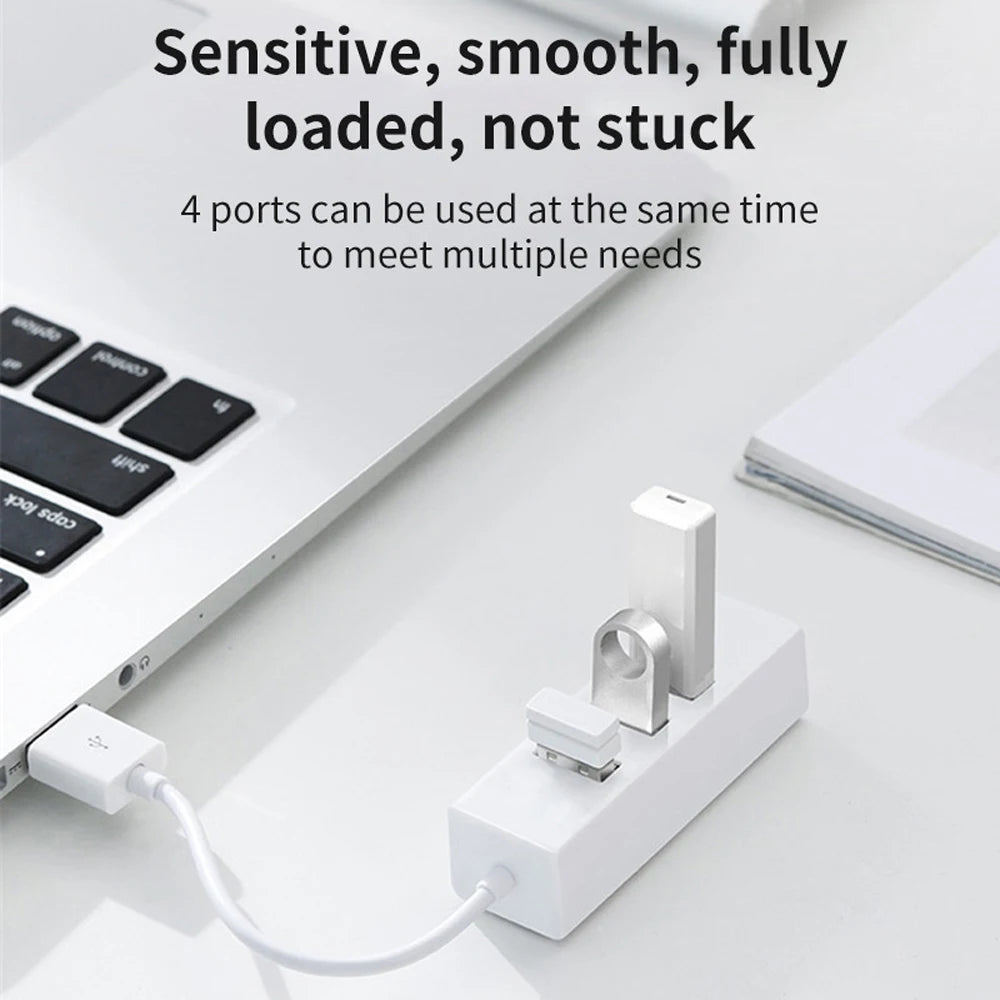 High Speed Universal USB Hub 4 Port USB 2.0 Hub with Cable Mini Hub Socket Pattern Splitter Cable Adapter for Laptop PC