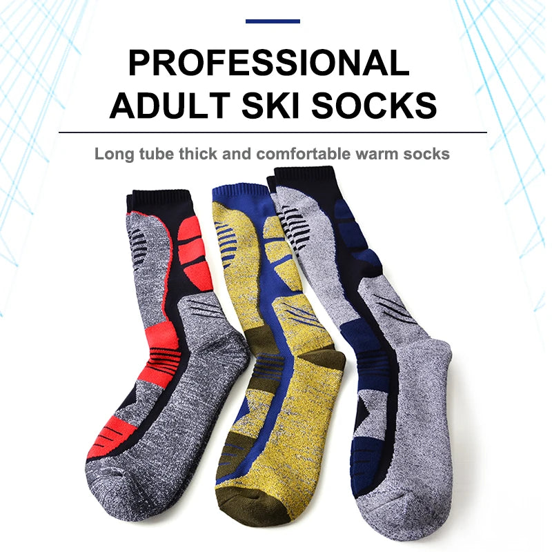 Ski Socks Winter Fleece Men Snowboard Thicken Long Barrel Outdoor Sports Sock Keep Warm Cycling Running Hiking Skiing Sock