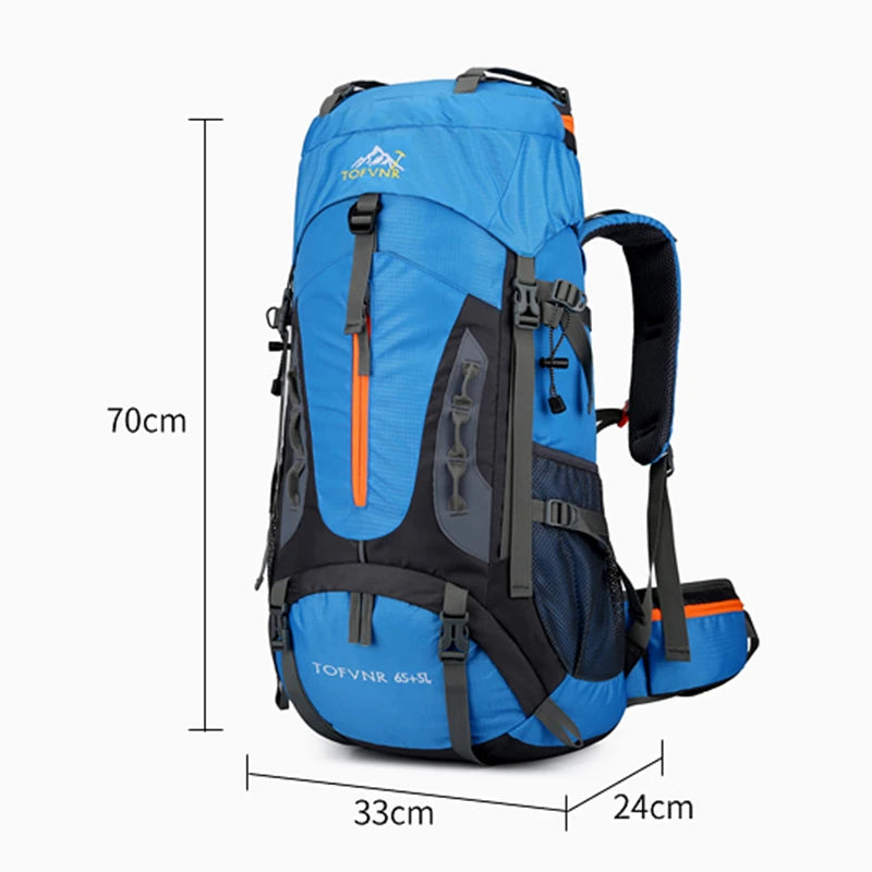 New Hiking Backpack 70L Outdoor Waterproof Climbing Camping Storage Bags Men and Woman Mountaineering Travel Sports Bag 2201