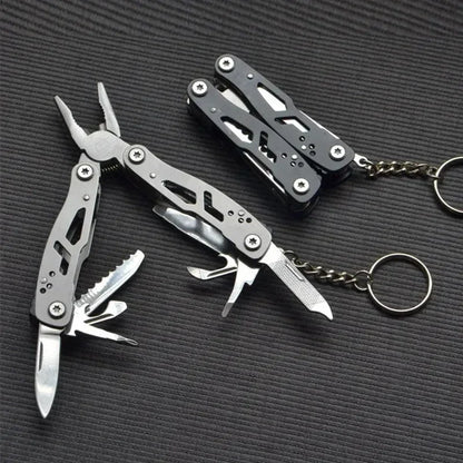 Mini Portable Camping Pliers Multi-Functional Pliers Keychain Small Tool Stainless Steel Folding Pliers Outdoor Tools