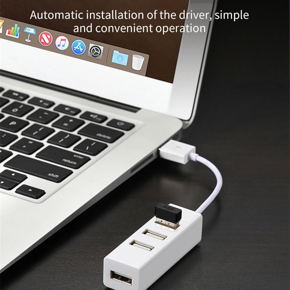 High Speed Universal USB Hub 4 Port USB 2.0 Hub with Cable Mini Hub Socket Pattern Splitter Cable Adapter for Laptop PC