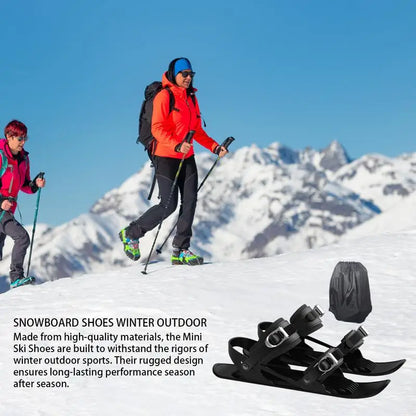 Winter Outdoor Sports Sled Skates Compact Skiing Accessory Multifunctional Adjustable Skiing Tool Lightweight Non-Slip Snow Feet