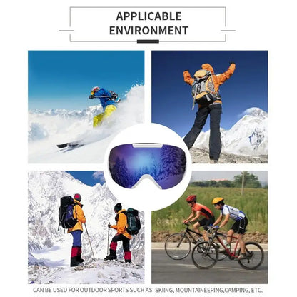 Otg Snow Goggles Snow Ski TPU Frame Goggles for Kids Unbreakable PC Lenses Winter Snow Sports Goggles Youth for Skiing