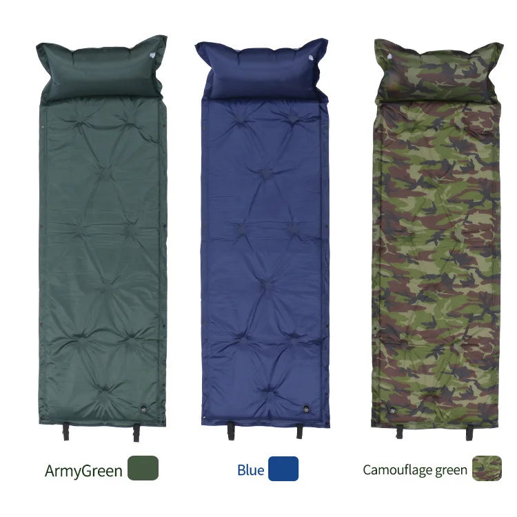 Self-Inflating Ultra Light Camping Mat Automatic Air Mattress Camping Bed Picnic Mat Folding Inflatable Sleeping Pad with Pillow