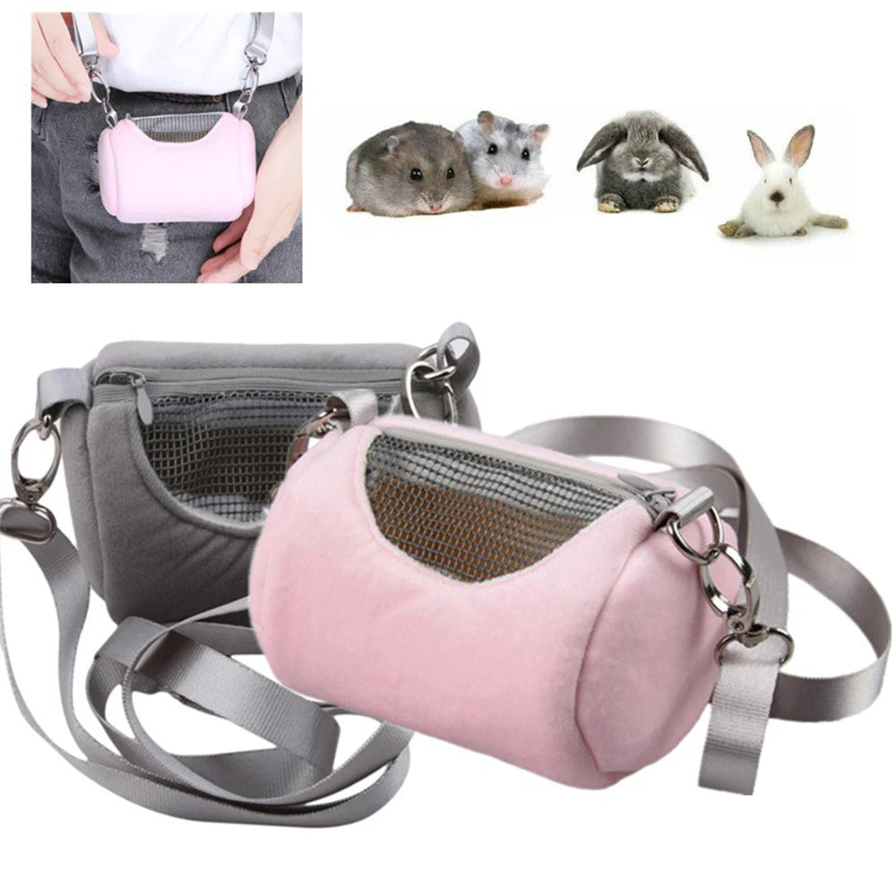 Mesh Breathable Hamster Carrier Bag Travel Portable Squirrel Bag Hamster Carry Case Portable Bag Pet Cage Small Animal Supplies