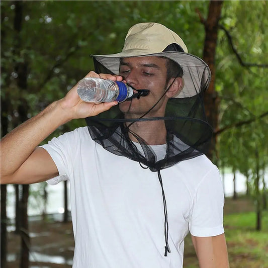 Anti-Mosquito Cap Head Net Hat Sunshade Protection Camouflage No.2