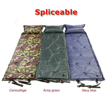 Self-Inflating Ultra Light Camping Mat Automatic Air Mattress Camping Bed Picnic Mat Folding Inflatable Sleeping Pad with Pillow