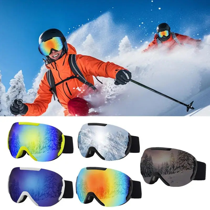 Otg Snow Goggles Snow Ski TPU Frame Goggles for Kids Unbreakable PC Lenses Winter Snow Sports Goggles Youth for Skiing