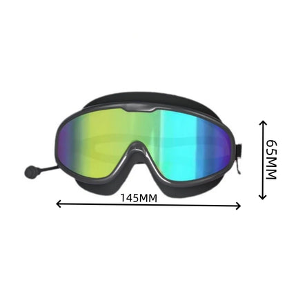 Swimming Goggles Big Frame Swimming Goggles Big Frame HD Wide View Anti-Fog UV Protection Swimming Goggles for Adults No Leaking