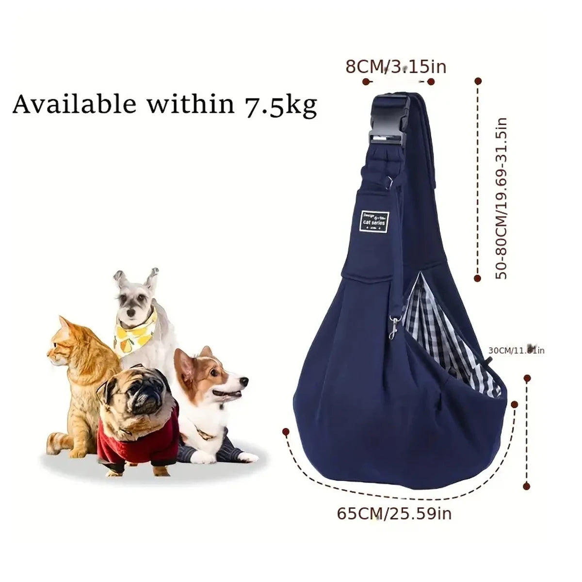 Adjustable Pet Dog Carrier Bag Outdoor Travel Puppy Single Shoulder Bags Dogs Comfort Sling Handbag Corgi Puppy Tote Pouch Tote