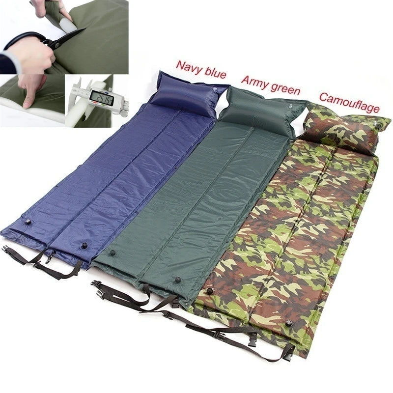 Self-Inflating Ultra Light Camping Mat Automatic Air Mattress Camping Bed Picnic Mat Folding Inflatable Sleeping Pad with Pillow