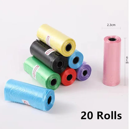 10/20/50/100 Rolls Random Puppy Cat Pooper Scooper Bag Biodegradable Pet Supplies Dog Poop Bags for Waste Refuse Cleanup