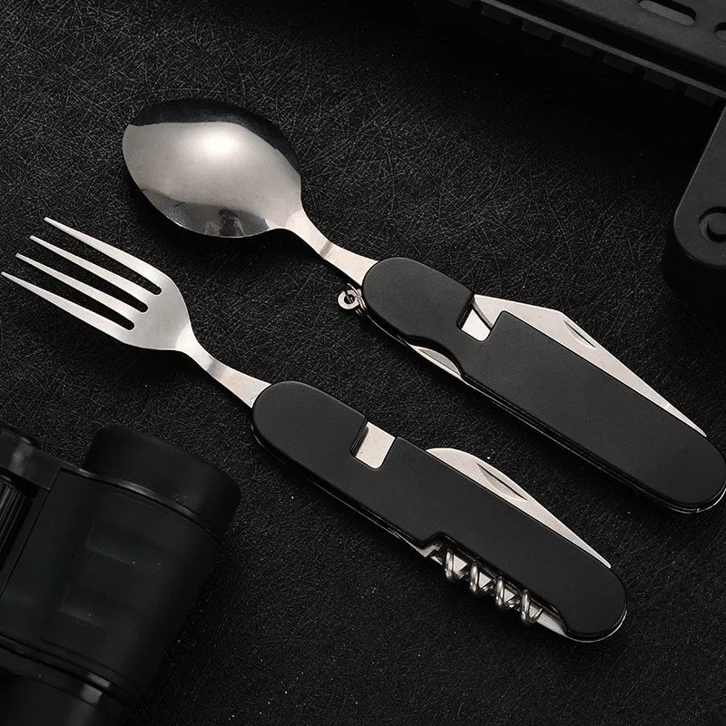 Mini Folding Detachable Combination Outdoor Hiking Travel Cutlery Multi-Open Aluminum Handle Swiss Knife Gift Fruit Knife