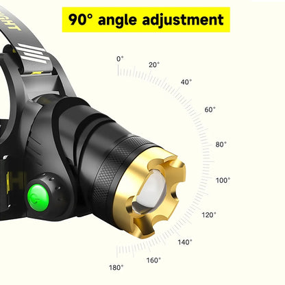 Rechargeable Headlamp 9900LM Super Bright 3 Modes Zoom Tactical LED Headlight for Adults