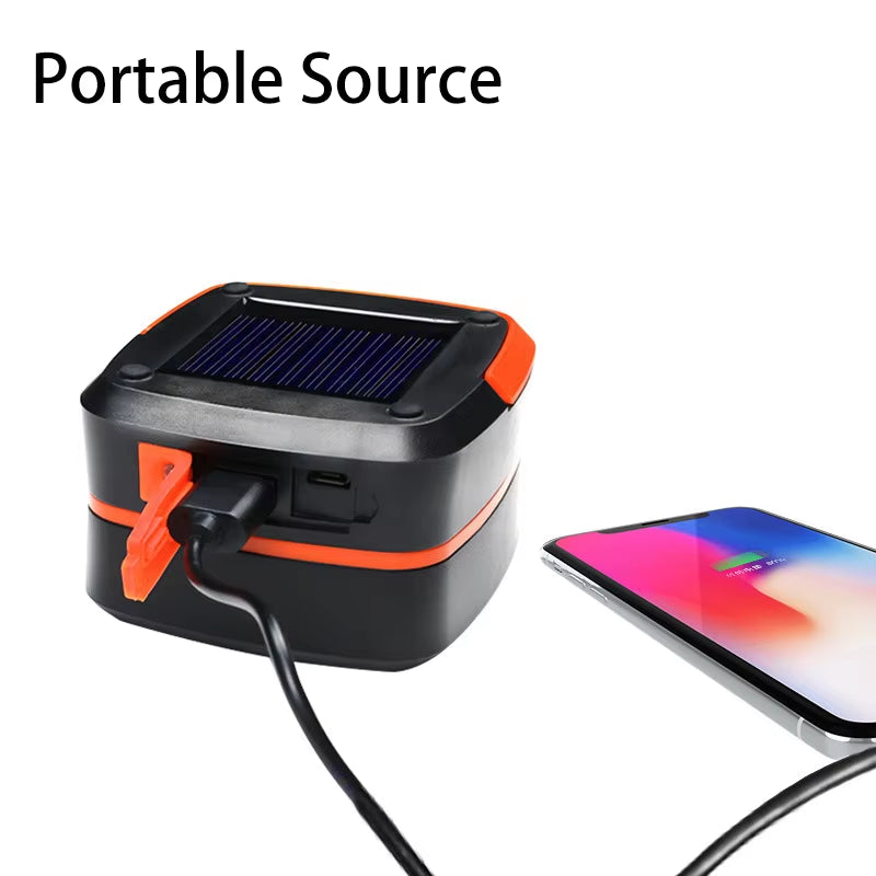 Solar Light Outdoor Foldable Waterproof Camping Lantern Led Light Rechargeable Power Bank Portable Flashlight Led Solar Lamp