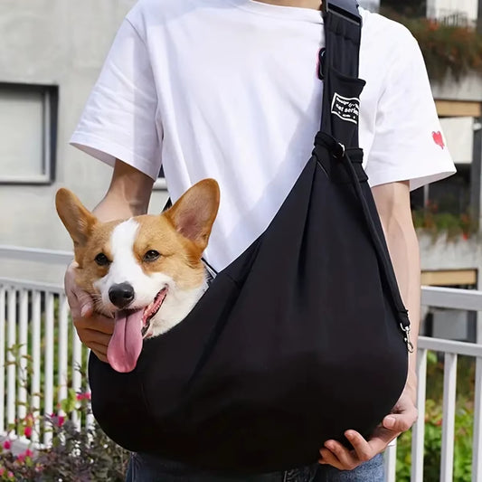 Adjustable Pet Dog Carrier Bag Outdoor Travel Puppy Single Shoulder Bags Dogs Comfort Sling Handbag Corgi Puppy Tote Pouch Tote