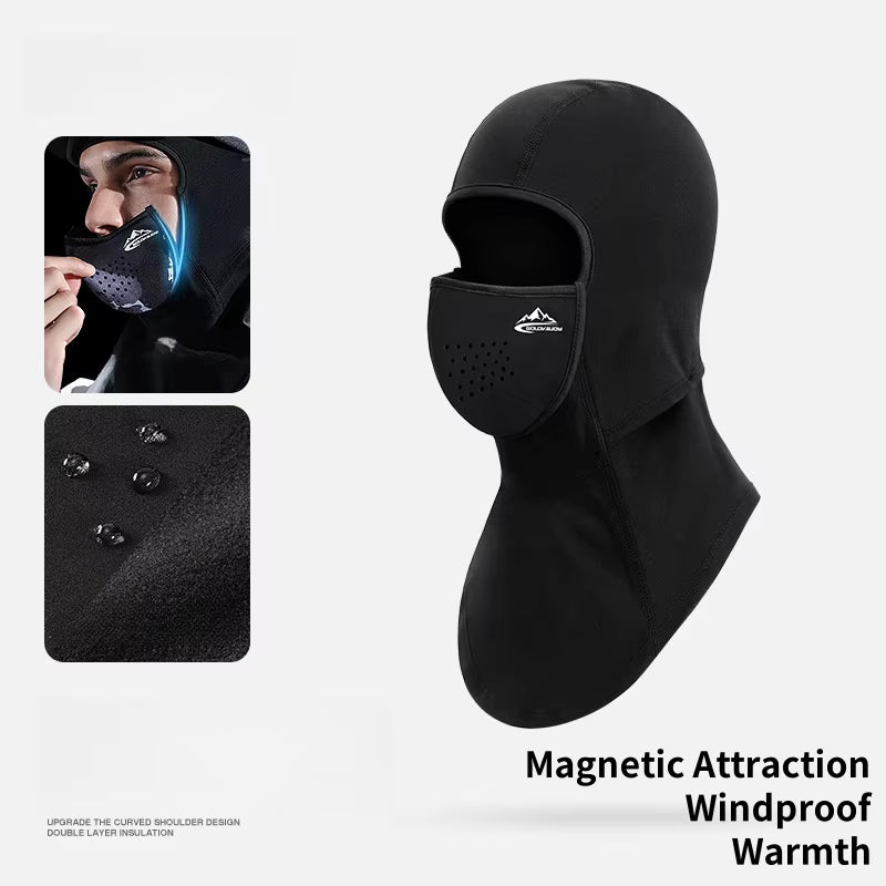 Outdoor Skiing Winter Cycling Windproof Warm Face Mask Neck Protector Stretch Warm Soft Magnetic Mask